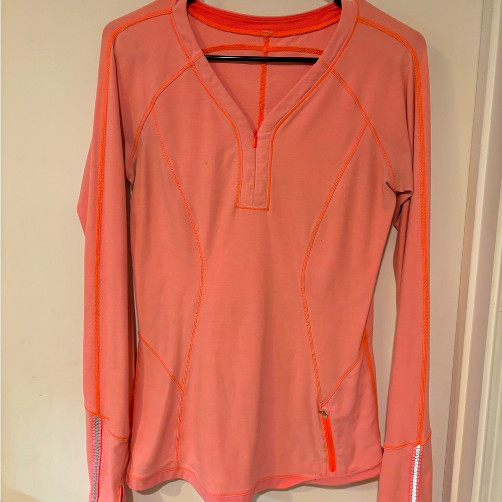 Coral Lululemon quarter zip